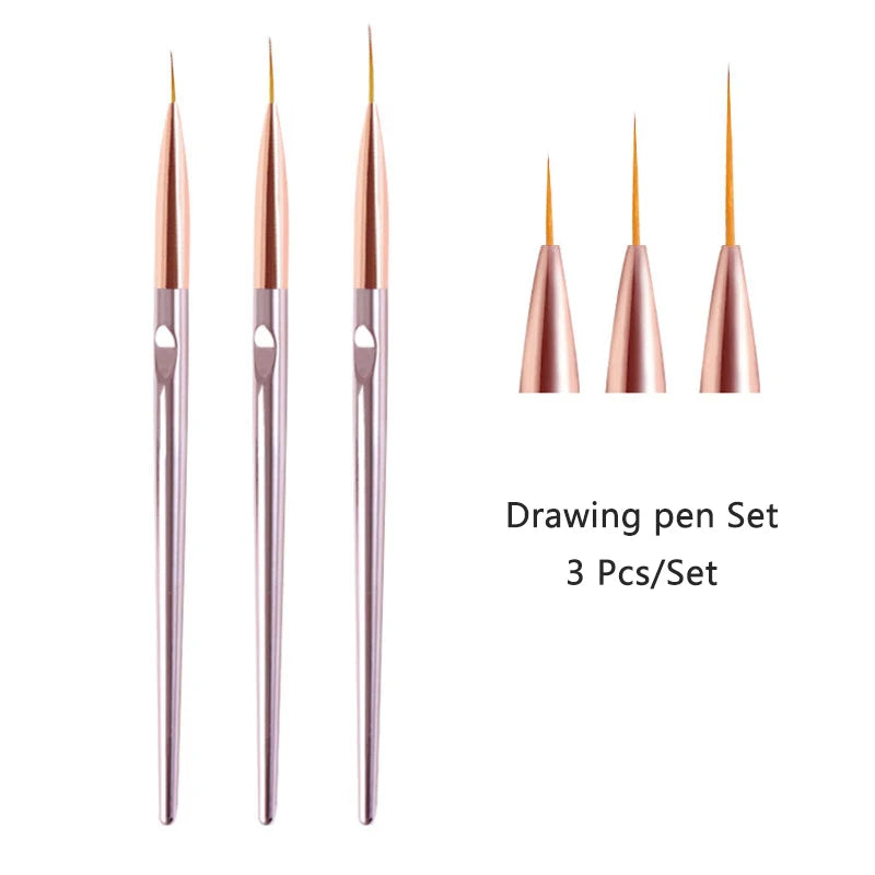 3pcs/Set Acrylic Nail Art Pen