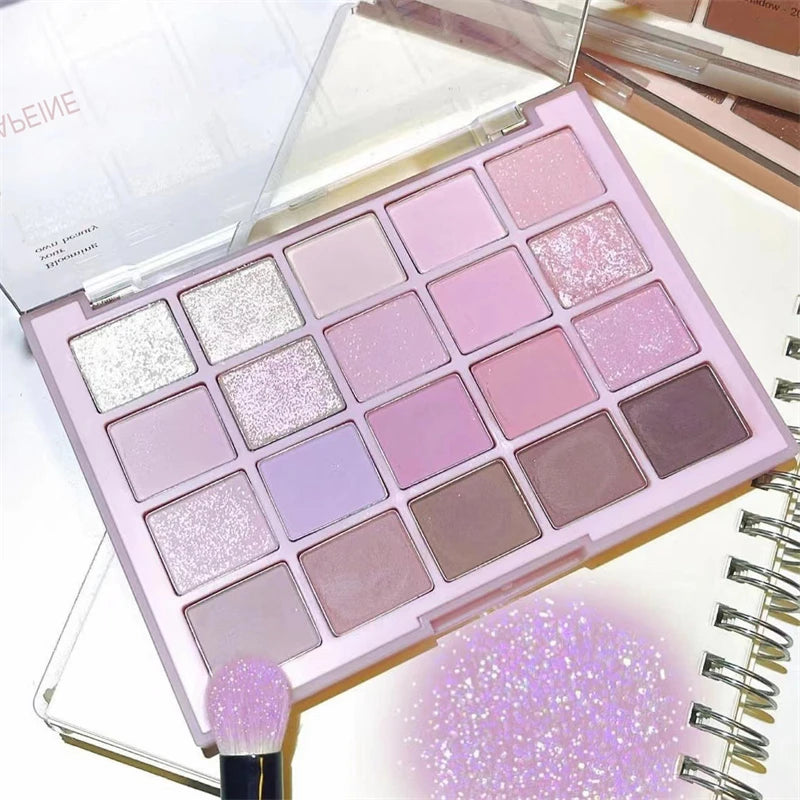 20Color Low Saturation Eyeshadow Palette Purple Matte Pearlescent