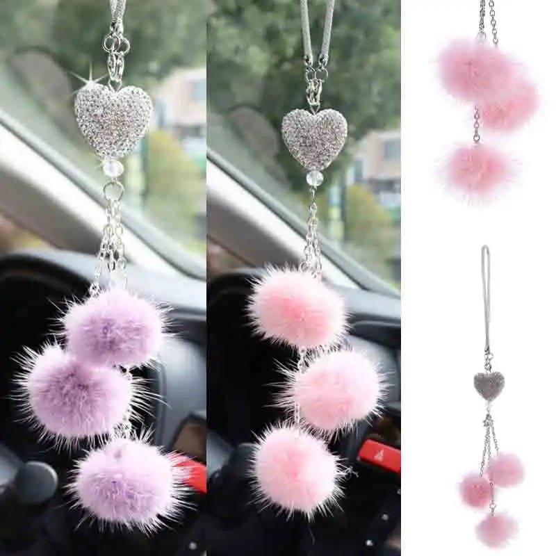 Fashion Diamond Car Accessorie Bling Hairball Pendant