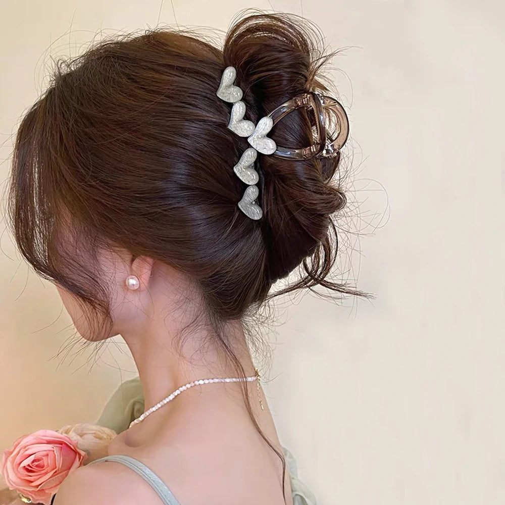 Elegant Heart Hair Claw Clip