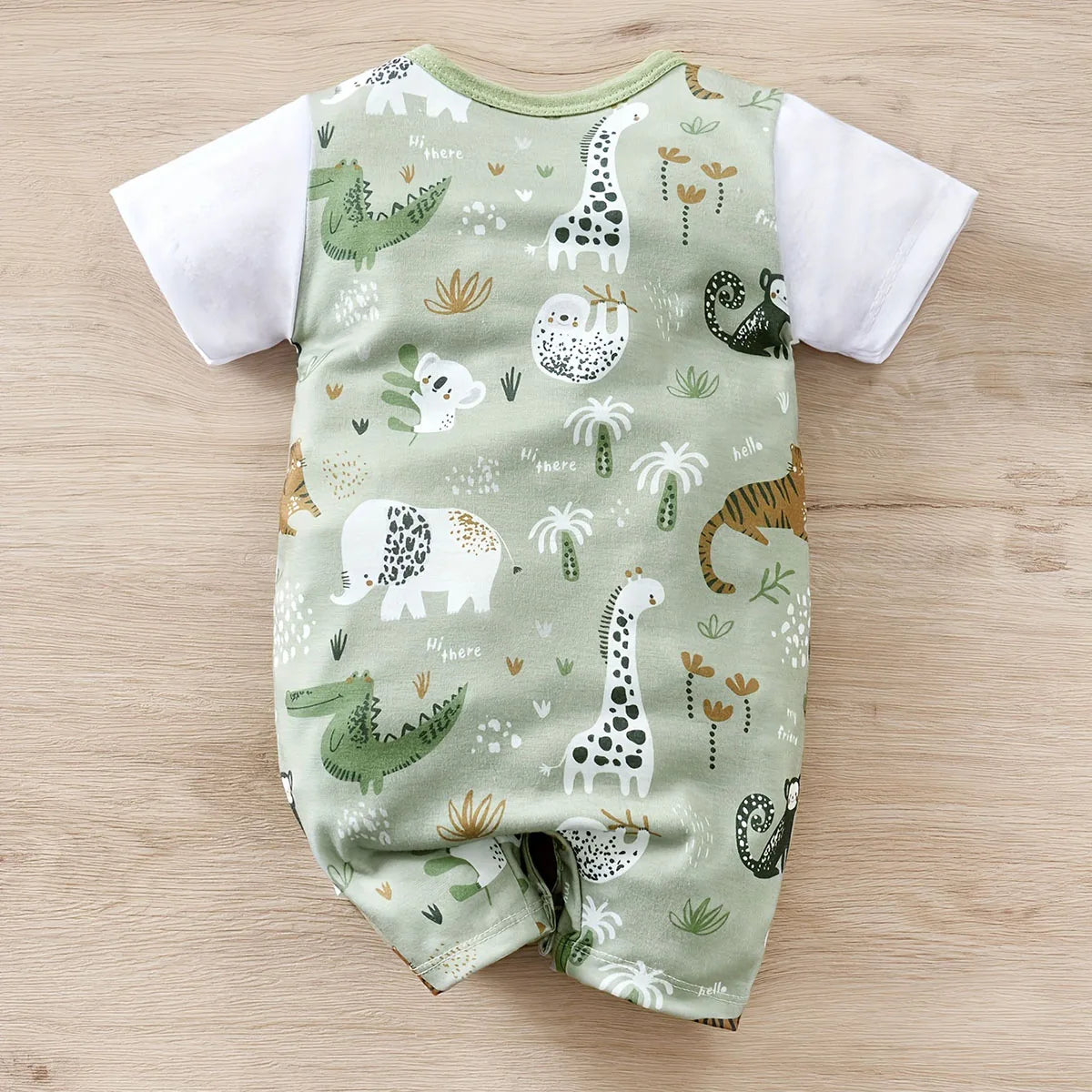 Zoo Animal Print Romper for Baby Boy