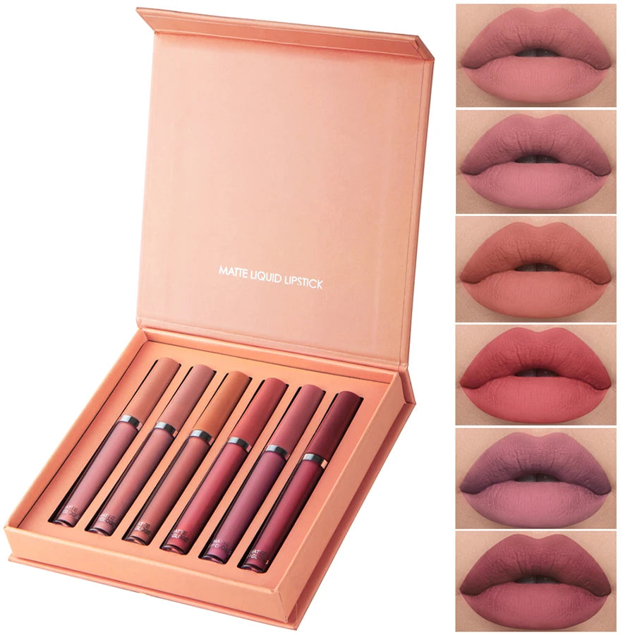 Gift Box 6PC/Set Matte Lip Gloss Waterproof