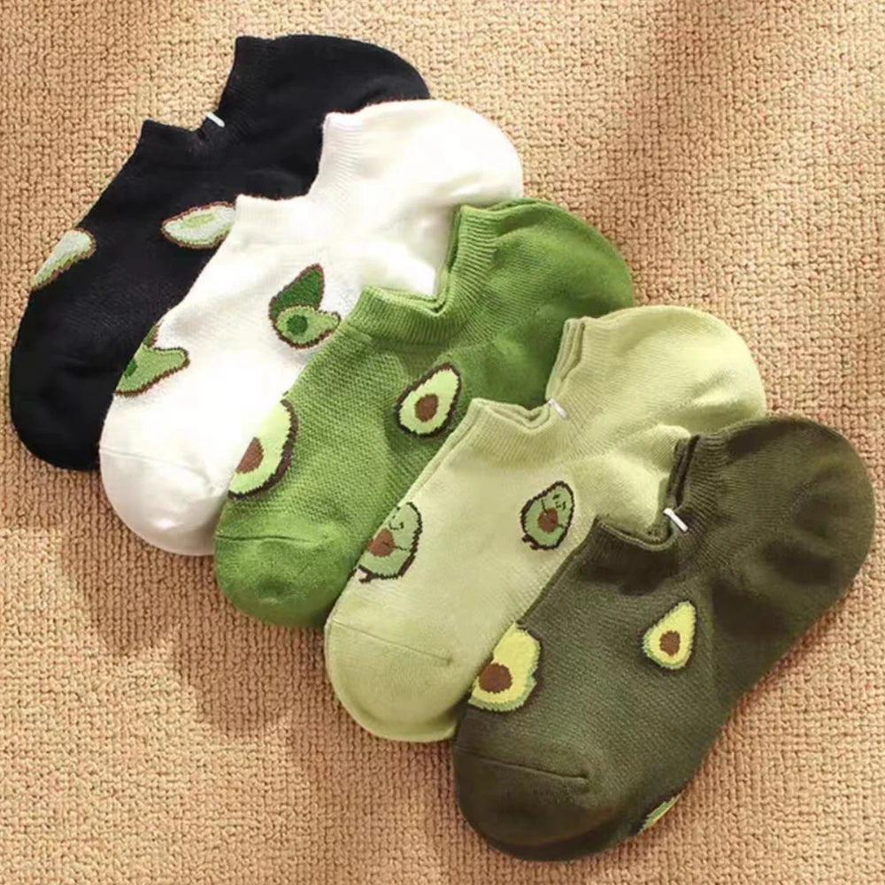 5 Pairs Avocado Ankle Socks