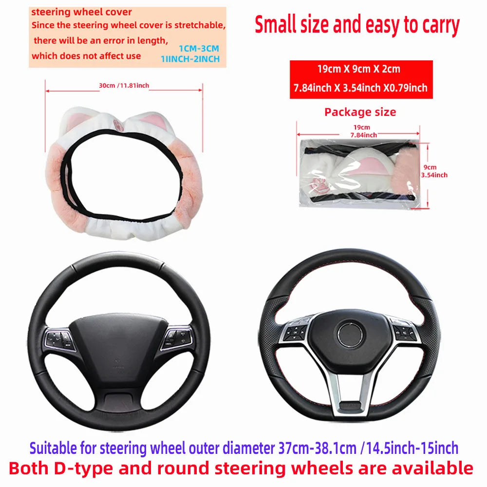 Cute Kitten Car Steering Wheel Cover