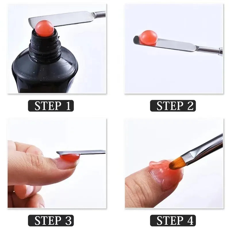 New Dual Ended Poly Nail Gel Brush