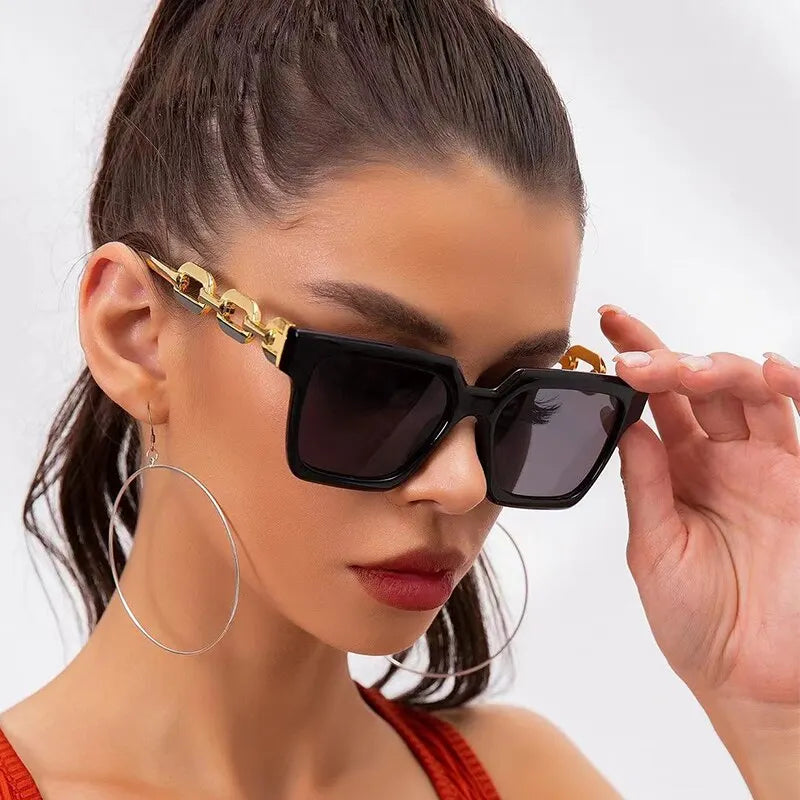 Women Rectangle Vintage Sunglasses