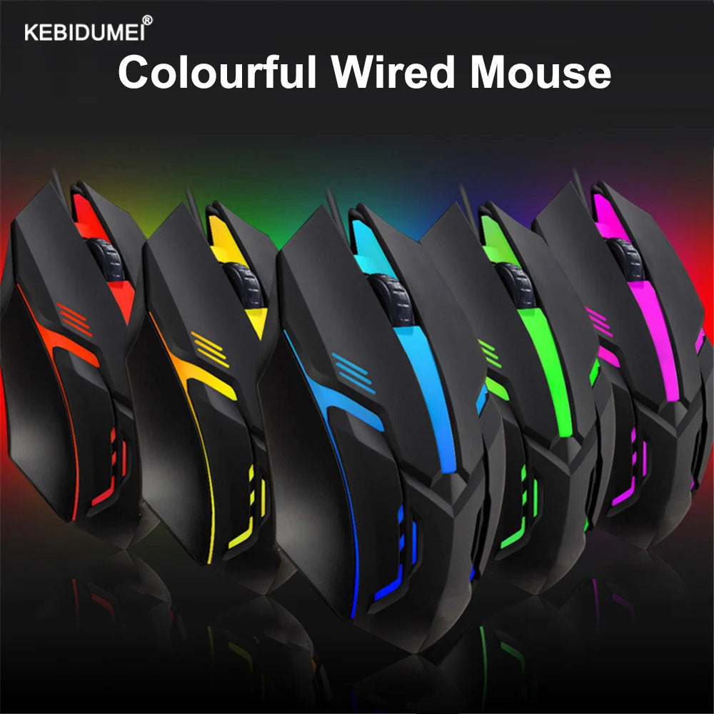 E-Sports USB Wired Mouse Colorful LED Gaming Mouse 5000 DPI