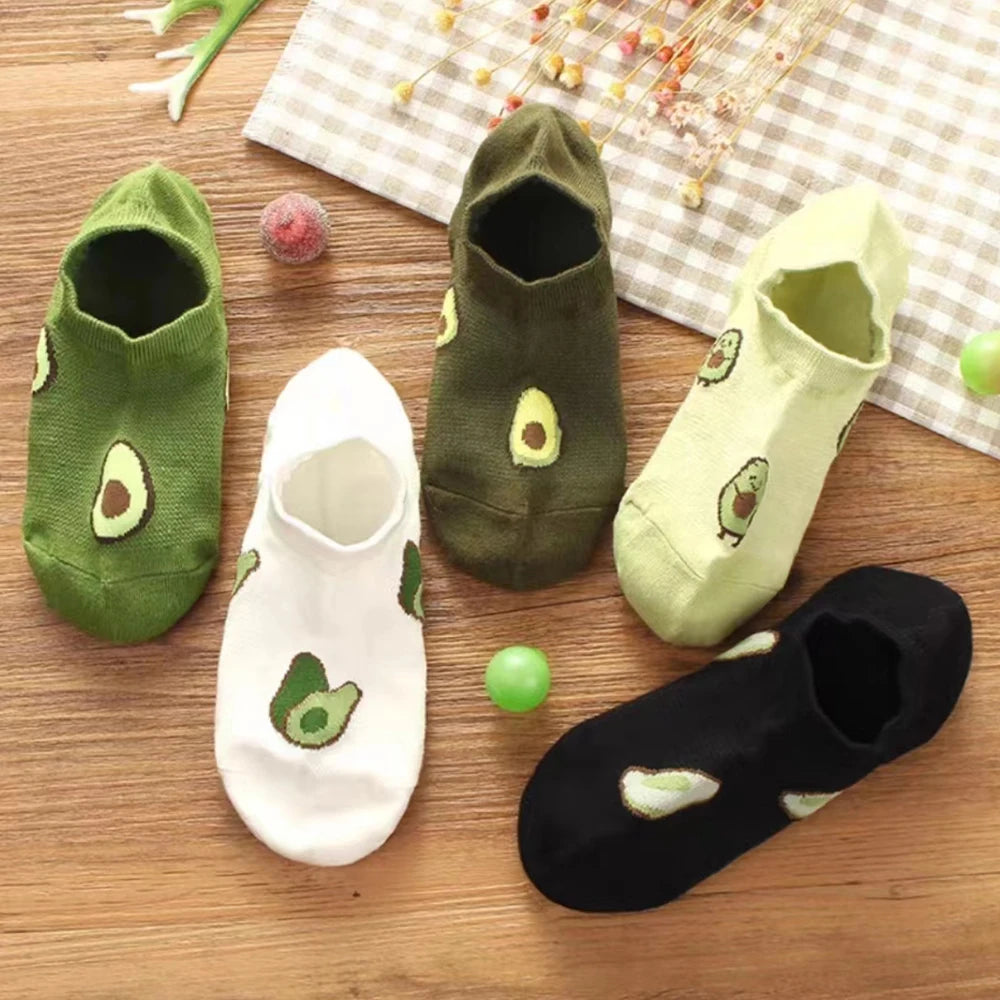 5 Pairs Avocado Ankle Socks