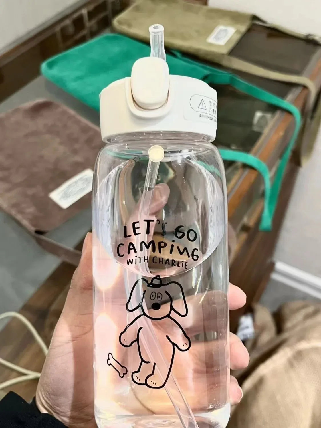 Plastic Water Bottle With Straw