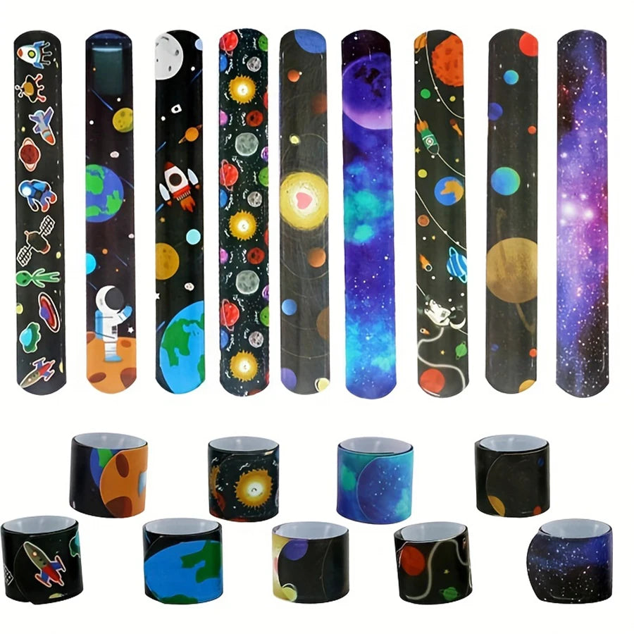 12Pcs Space Theme Slap Bracelet