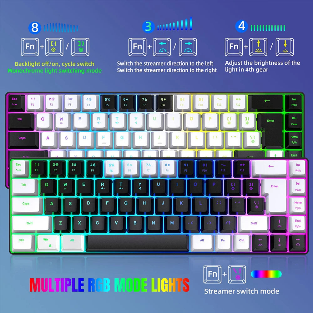 Gaming Keyboard 68 Keys Wired Computer Mechanical Keyboard With RGB