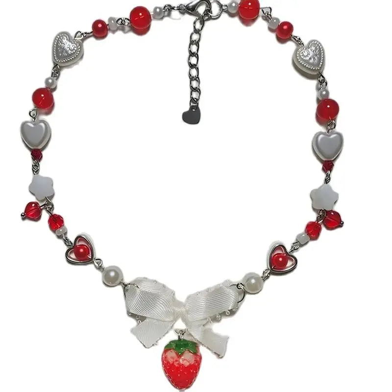 Love Heart Strawberry Pendant