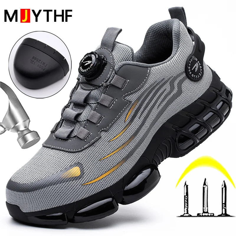 New Safety Shoes For Men Anti-smash Anti-puncture Work Shoes.