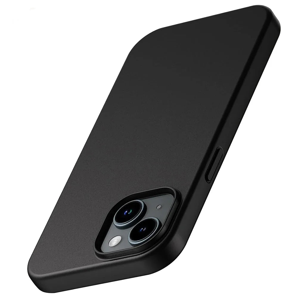 Luxury Matte Silicone Soft Case Ultra Thin Solid Black Cover