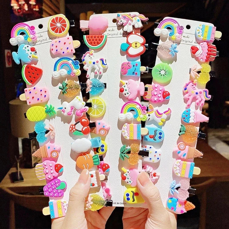 10PCS/Set Girls Ice Cream Unicorn Hair Clips