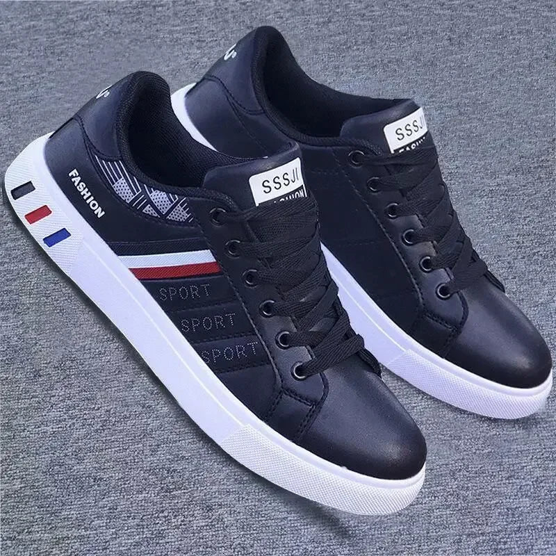 Men Sneakers Flats Lightweight Leather Breathable Shoe.