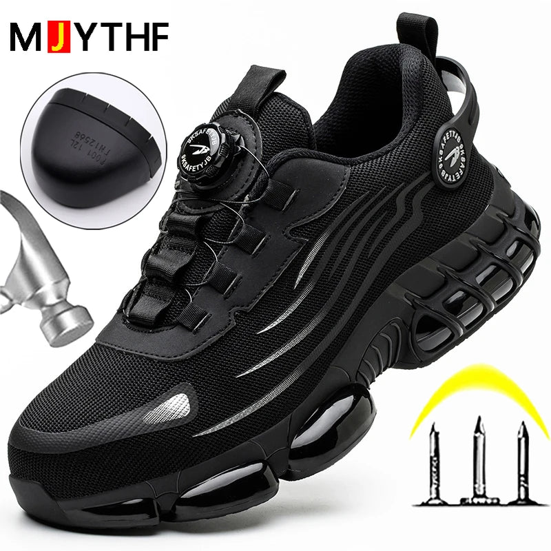 New Safety Shoes For Men Anti-smash Anti-puncture Work Shoes.