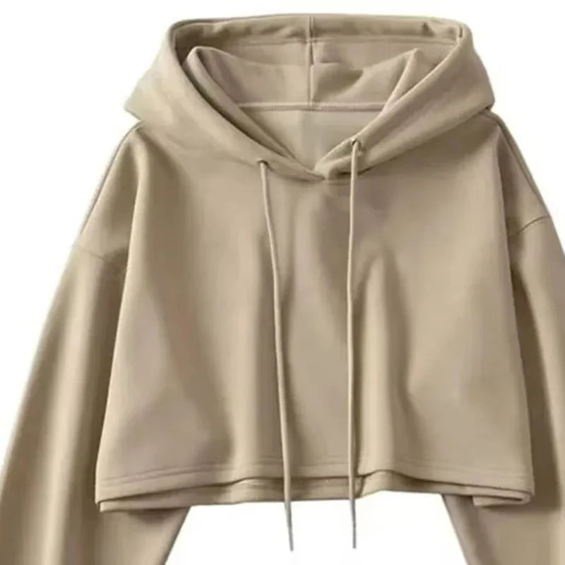 Hooded Sweatshirt Women Fashion Cropped