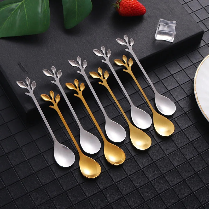 6PCS Stainless Steel Gold Spoons