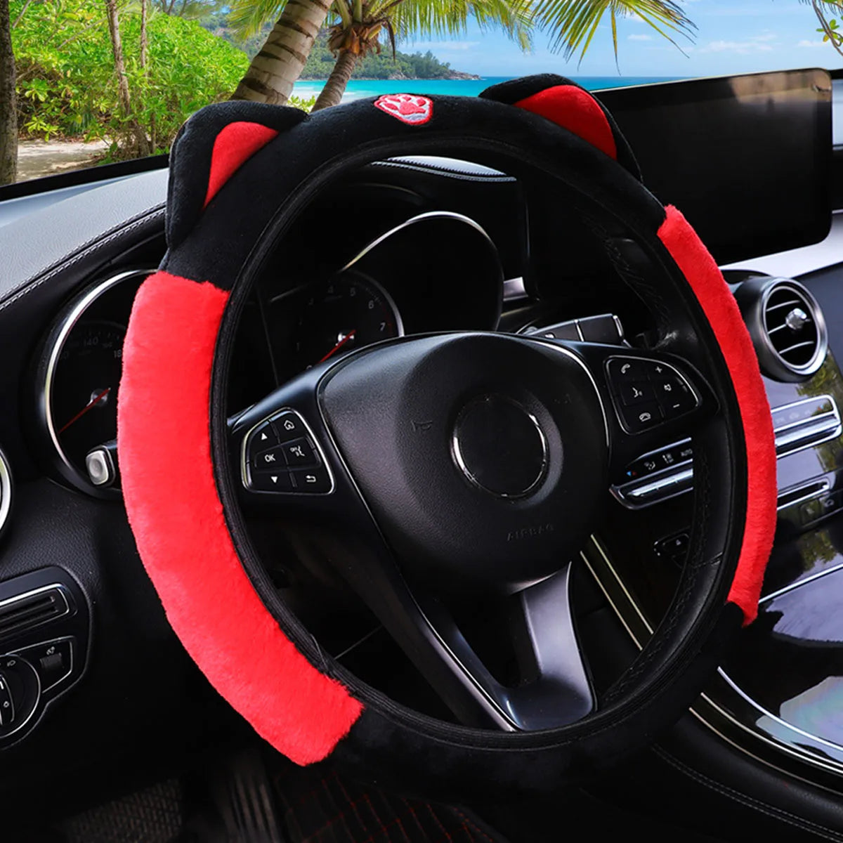 Cute Kitten Car Steering Wheel Cover