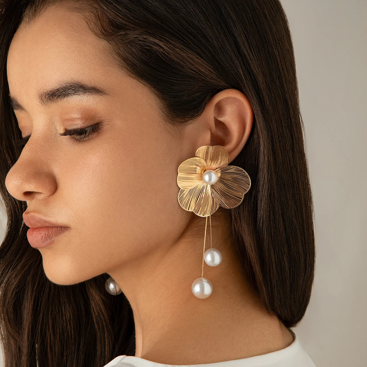 Flower Petal Drop Earring