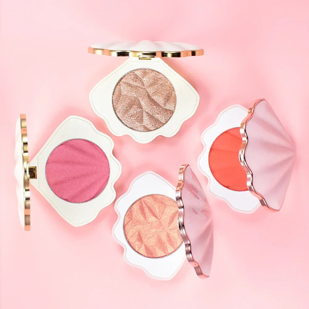 10/100pcs Shell Shape Blush Makeup Highlighter Non-flying Powder.