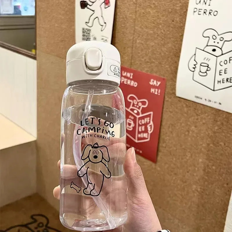 Plastic Water Bottle With Straw