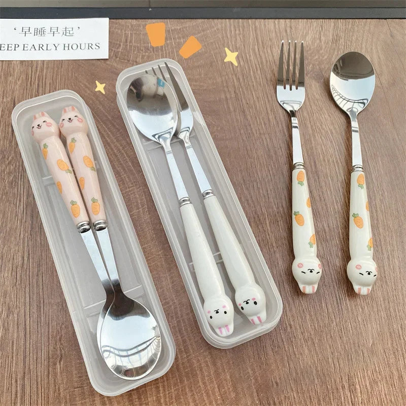 Cutlery Rabbit Spoon Fork Chopsticks Sets