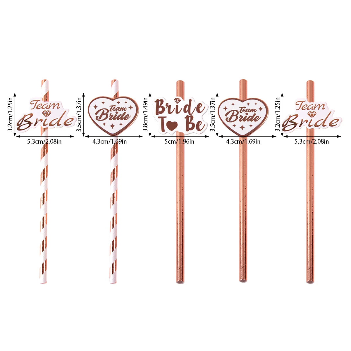 10pcs Team Bride Paper Straws