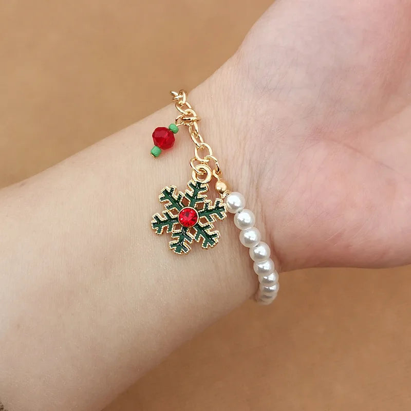 New 1PCS Christmas Bracelets Enamel Xmas Tree Bell