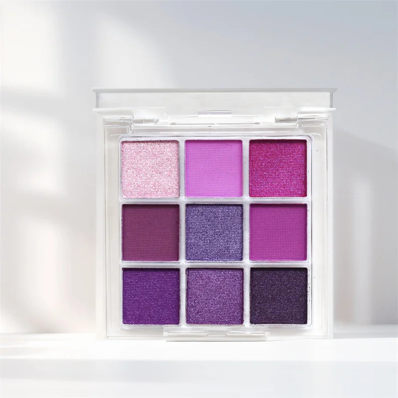 9 Colors Glitter Eyeshadow Palette Purple Violet