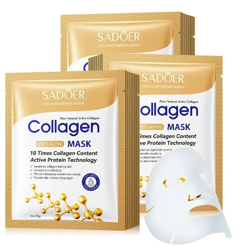 10pcs Collagen Facial Mask And Vitamin C