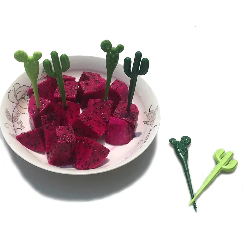 6Pcs Forks For Dessert Cactus Shape