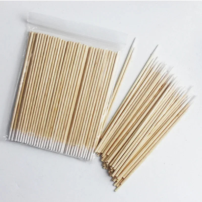 100-500Pcs Nails Wood Cotton Swab