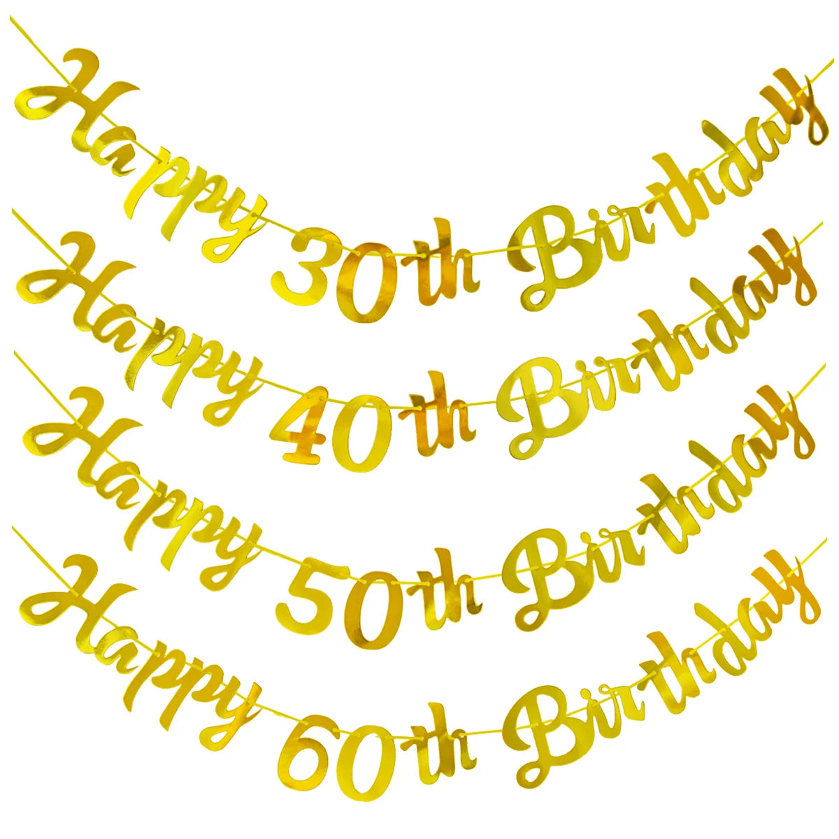 30th 40th 50th 60th Happy Birthday Party Banner