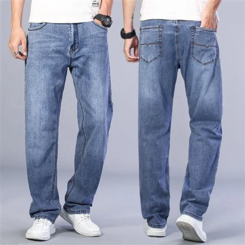 Stylish Men's Jeans Classic Retro Baggy Trousers