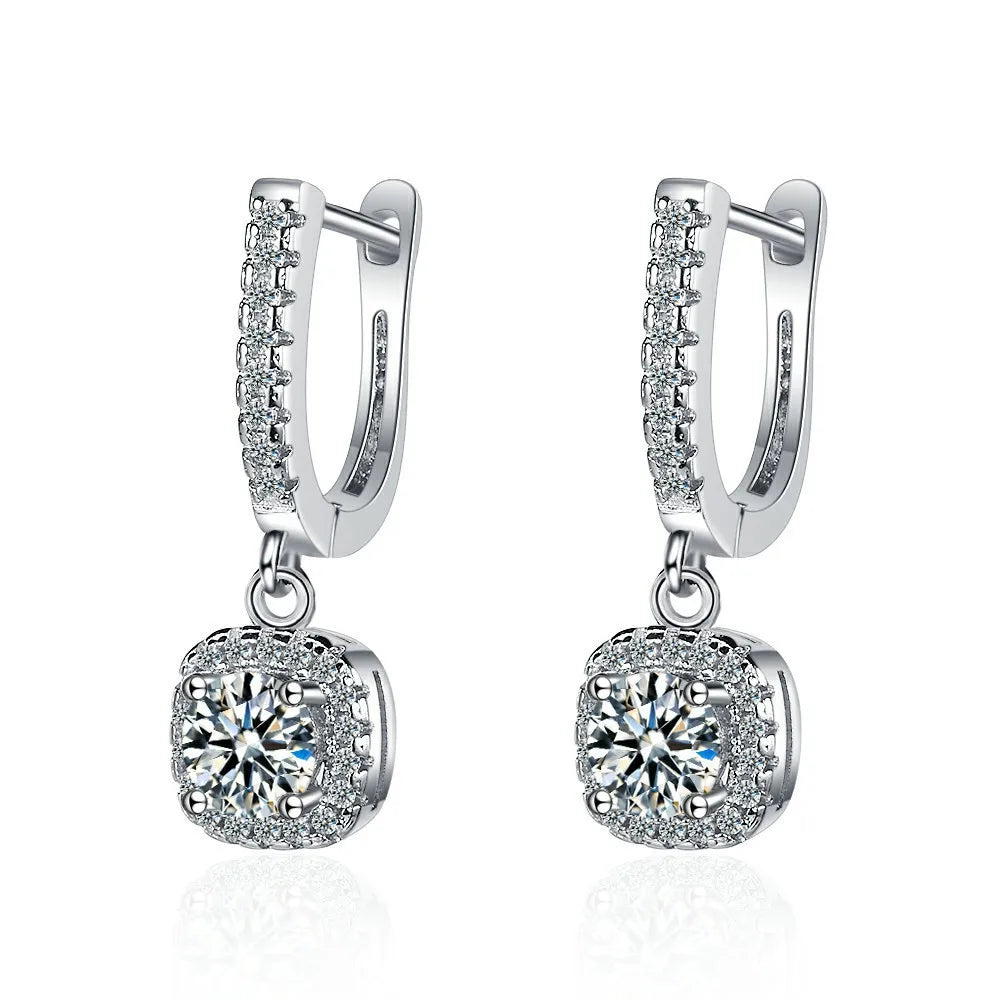 Hoop Earring for Women Diamond 925 Sterling Silver