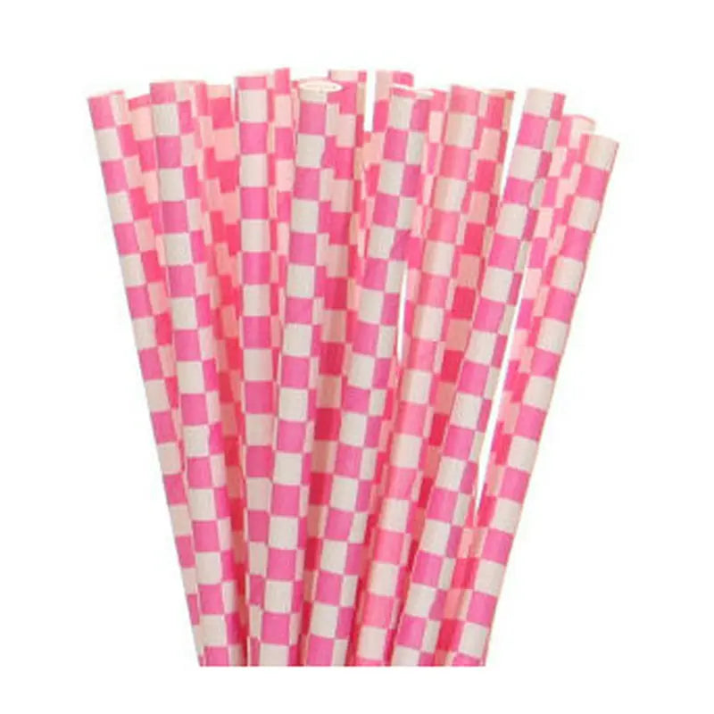 25pcs Pink Paper Straws