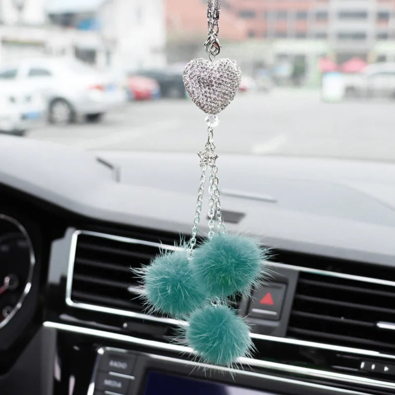 Fashion Diamond Car Accessorie Bling Hairball Pendant