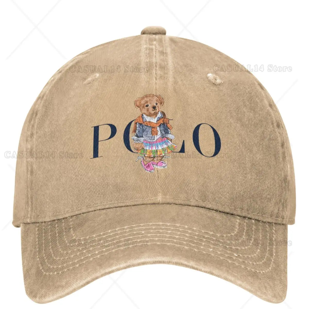 Classic Kawaii Bear Polo Denim Cap