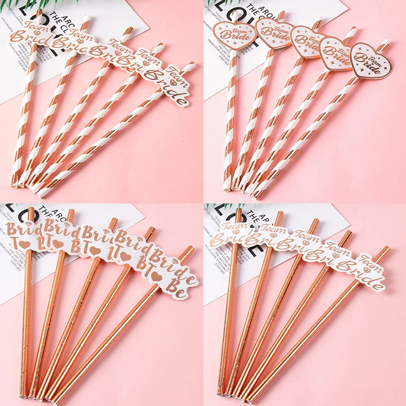 10pcs Team Bride Paper Straws