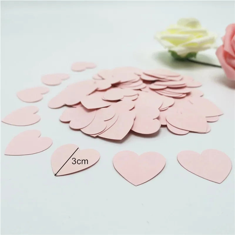 100pcs Rose Gold Heart Confett