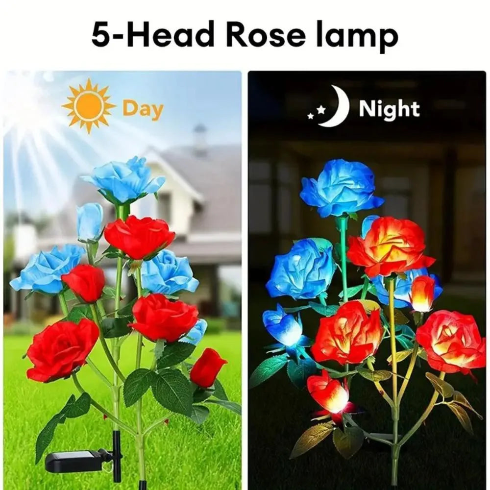 5 Heads Solar Flowe Lights Outdoor