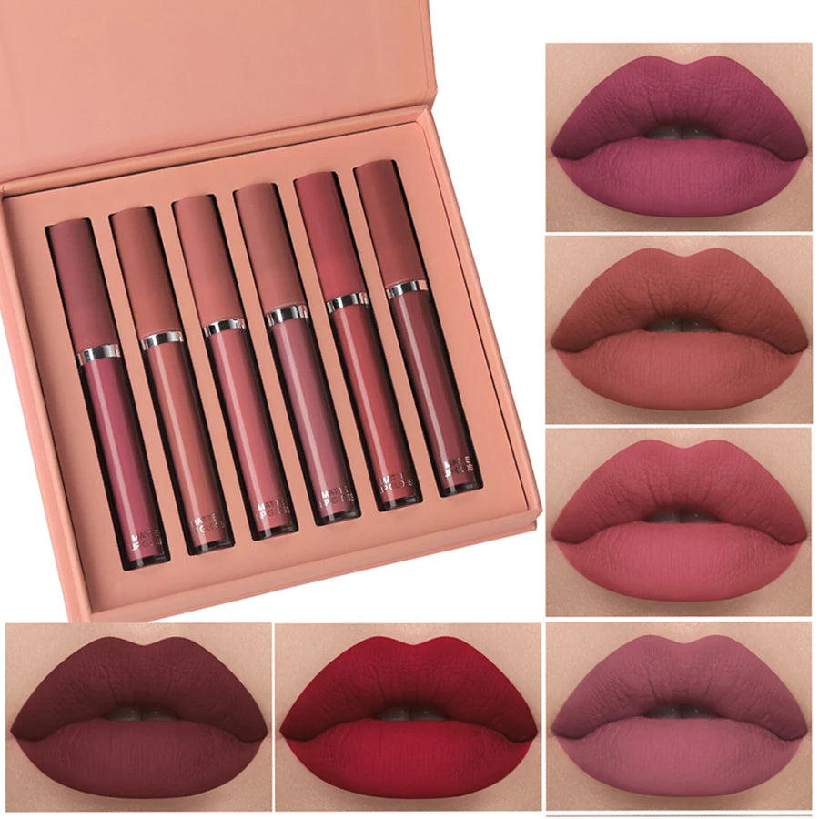 Gift Box 6PC/Set Matte Lip Gloss Waterproof