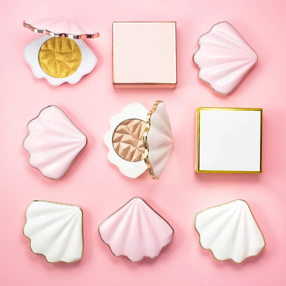 10/100pcs Shell Shape Blush Makeup Highlighter Non-flying Powder.