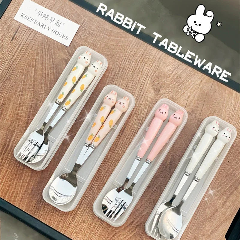 Cutlery Rabbit Spoon Fork Chopsticks Sets