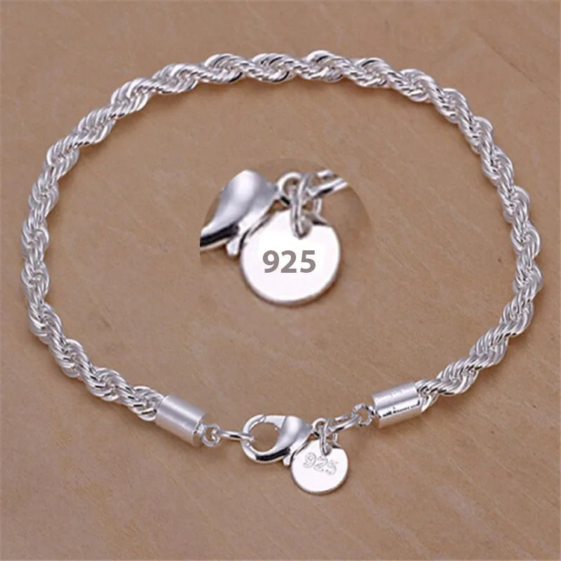 Sterling Silver 4MM Chain Bracelet