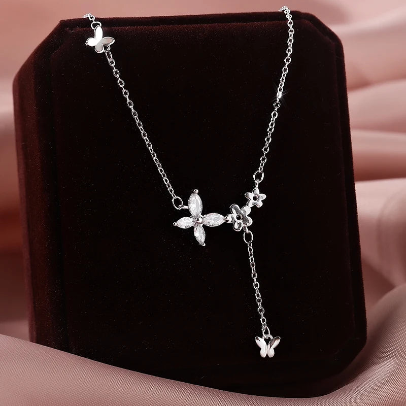 Sterling Silver Flower Necklace