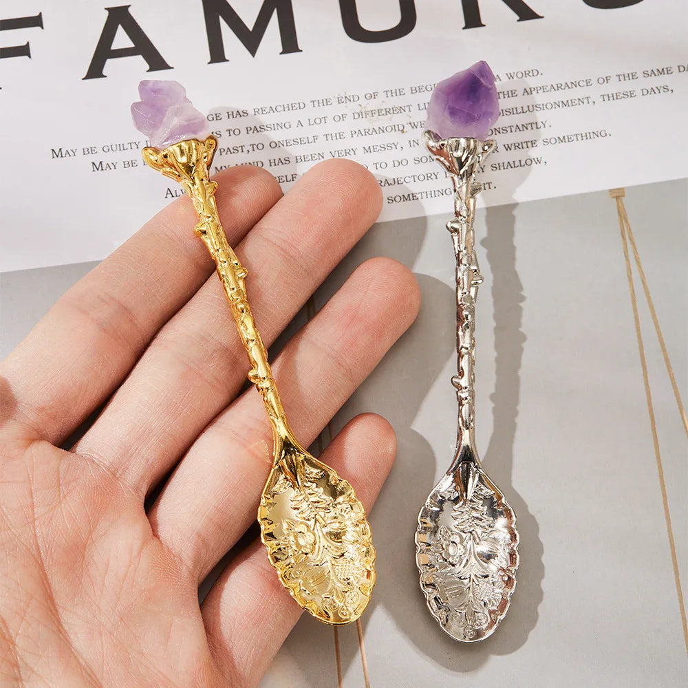 1 Pcs Crystal Head Spoon Alloy