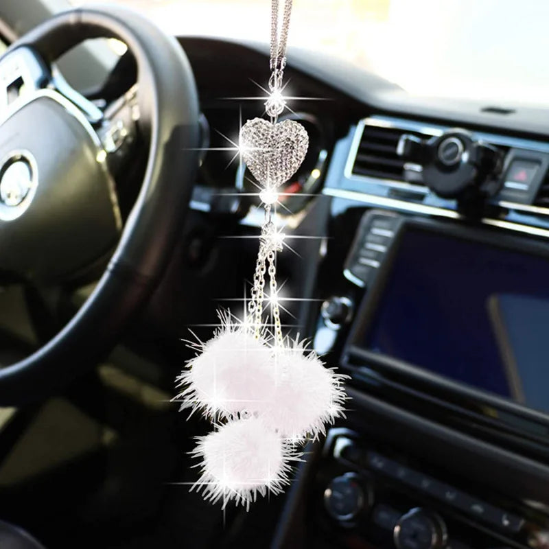 Fashion Diamond Car Accessorie Bling Hairball Pendant